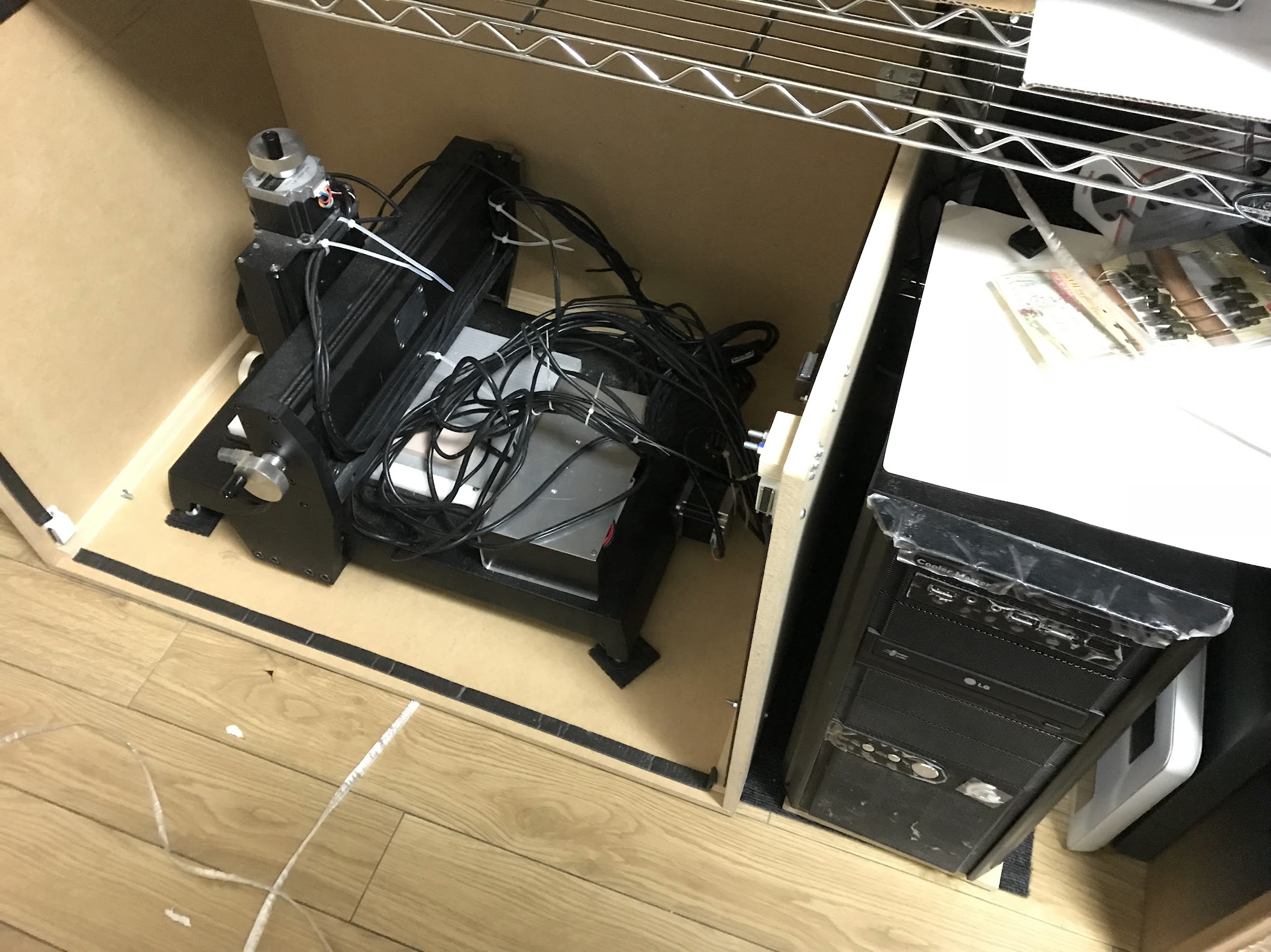 RD300 を収めた防音 box